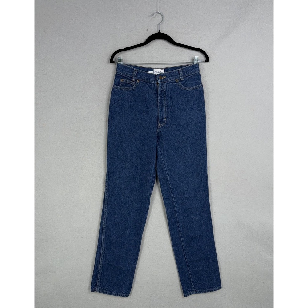 Vintage Calvin Klein Jeans Womens 8 Blue High Rise Mom Denim USA MADE 90s 28x30